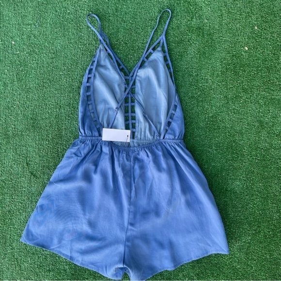Blue Cutout Backless Romper Size XS by Sugar Lips Size XS - Picture 10 of 10